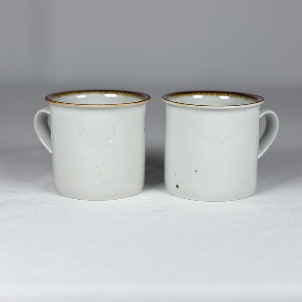 2 Vintage Dansk Generation Niels Refsgaard Speckled Stoneware Coffee Mugs